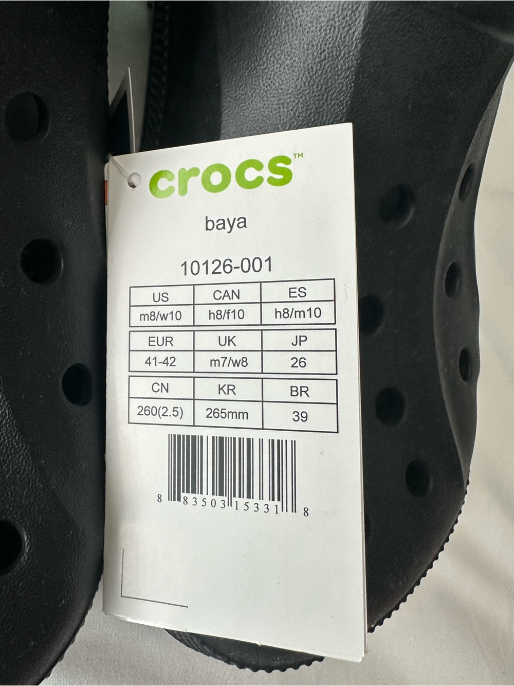 NWT CROCS Classic Slip-On Clogs in Black men’s size 8/women 10 - Picture 3 of 4